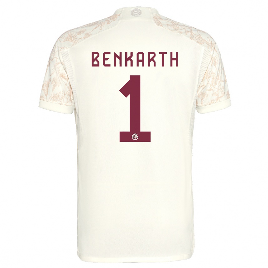 Kids  Laura Benkarth #1 Off White Third Jersey 2023/24 T-Shirt