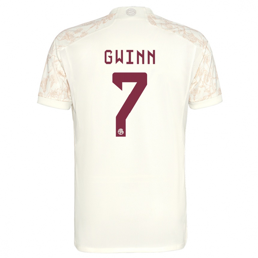 Kids  Giulia Gwinn #7 Off White Third Jersey 2023/24 T-Shirt