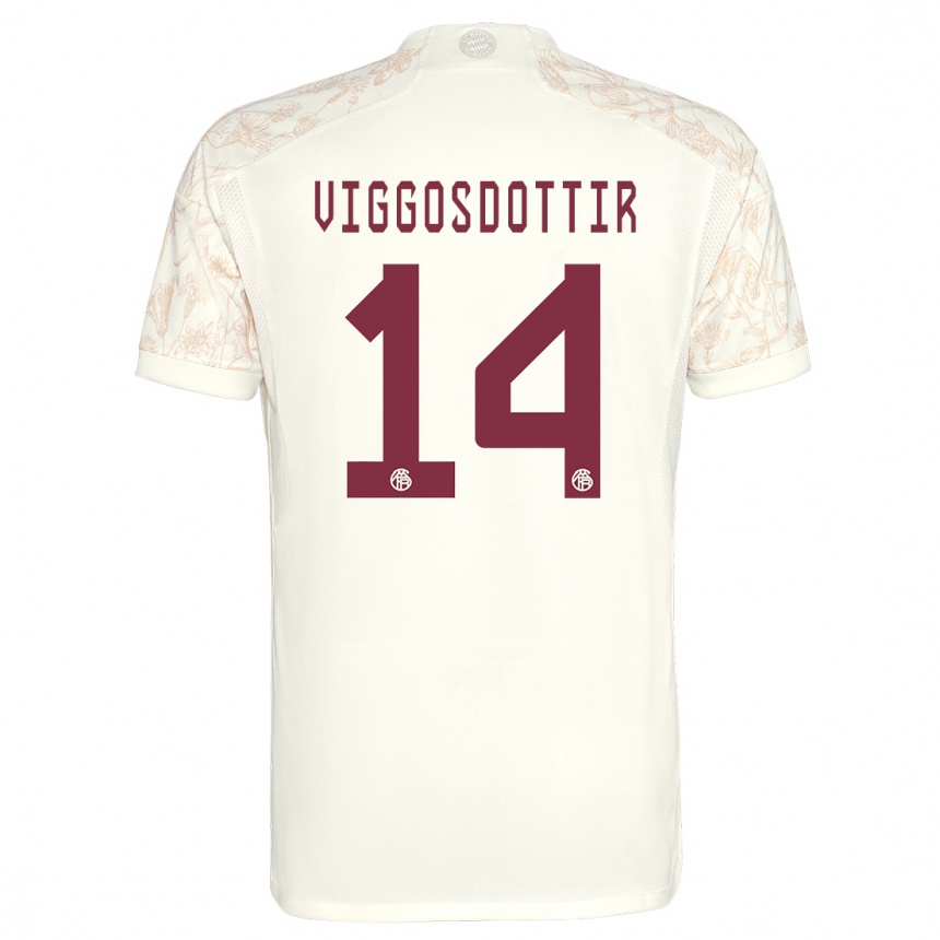 Kids  Glodis Perla Viggosdottir #14 Off White Third Jersey 2023/24 T-Shirt