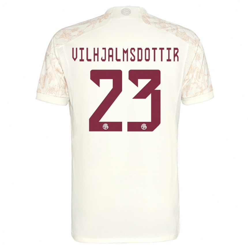 Kids  Karolina Lea Vilhjalmsdottir #23 Off White Third Jersey 2023/24 T-Shirt