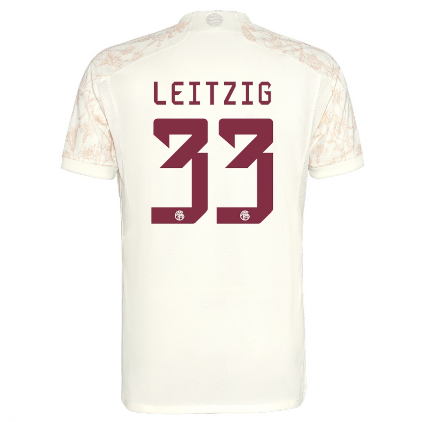 Kids  Janina Leitzig #33 Off White Third Jersey 2023/24 T-Shirt