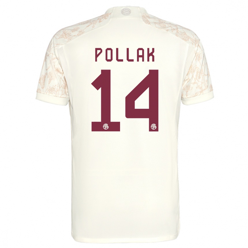 Kids  Florian Pollak #14 Off White Third Jersey 2023/24 T-Shirt