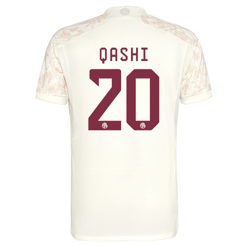 Kids  Yousef Qashi #20 Off White Third Jersey 2023/24 T-Shirt