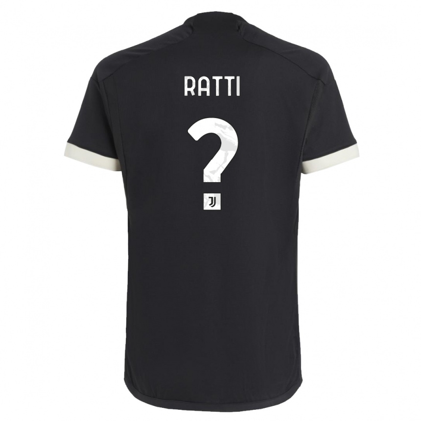 Kids  Leonardo Ratti #0 Black Third Jersey 2023/24 T-Shirt