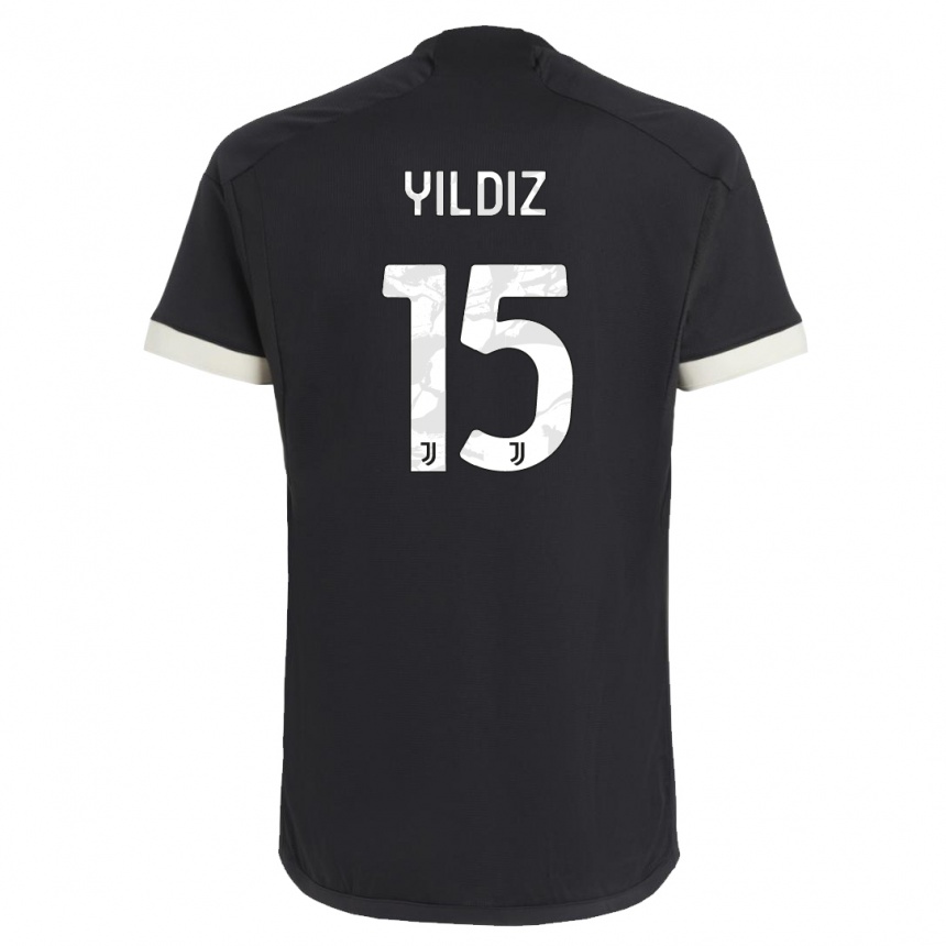 Kids  Kenan Yildiz #0 Black Third Jersey 2023/24 T-Shirt