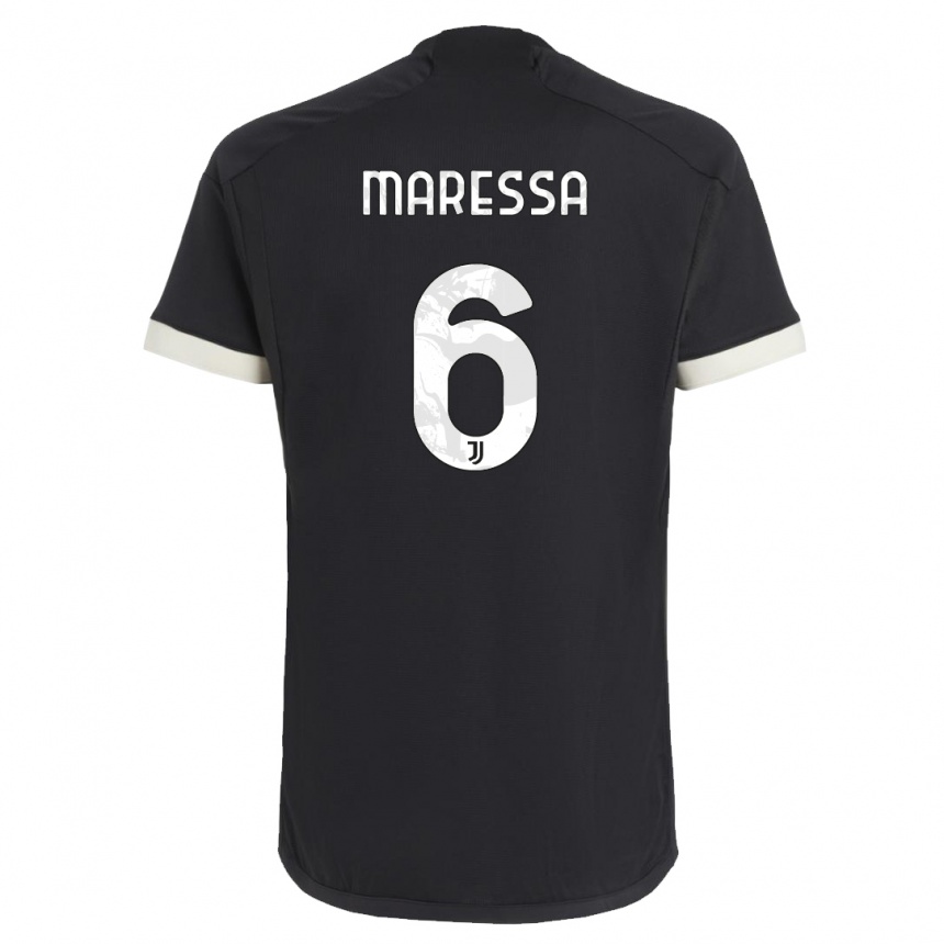 Kids  Tommaso Maressa #6 Black Third Jersey 2023/24 T-Shirt