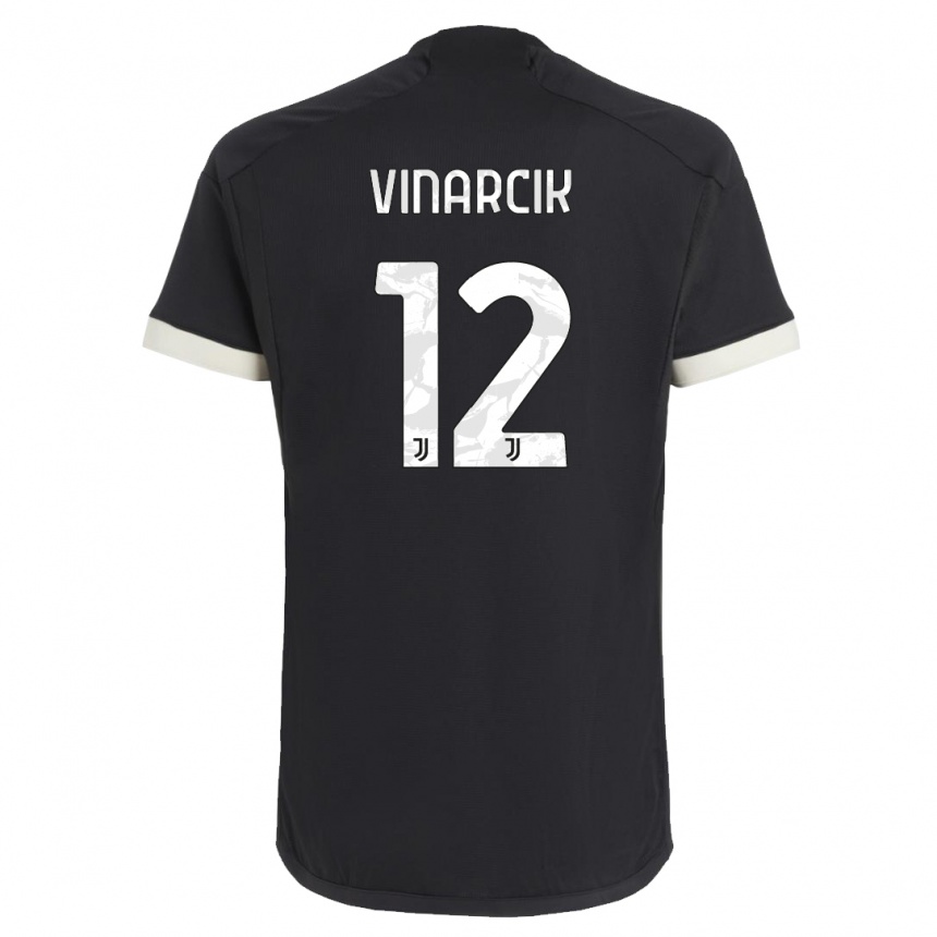 Kids  Jakub Vinarcik #12 Black Third Jersey 2023/24 T-Shirt