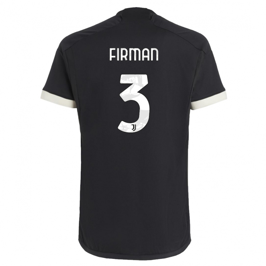 Kids  Andriy Firman #3 Black Third Jersey 2023/24 T-Shirt