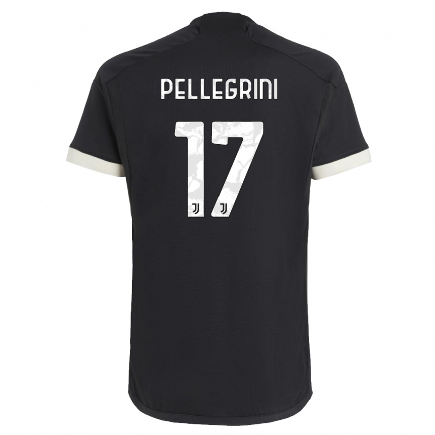 Kids  Luca Pellegrini #17 Black Third Jersey 2023/24 T-Shirt