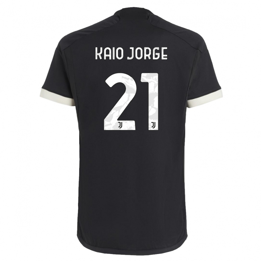 Kids  Kaio Jorge #21 Black Third Jersey 2023/24 T-Shirt