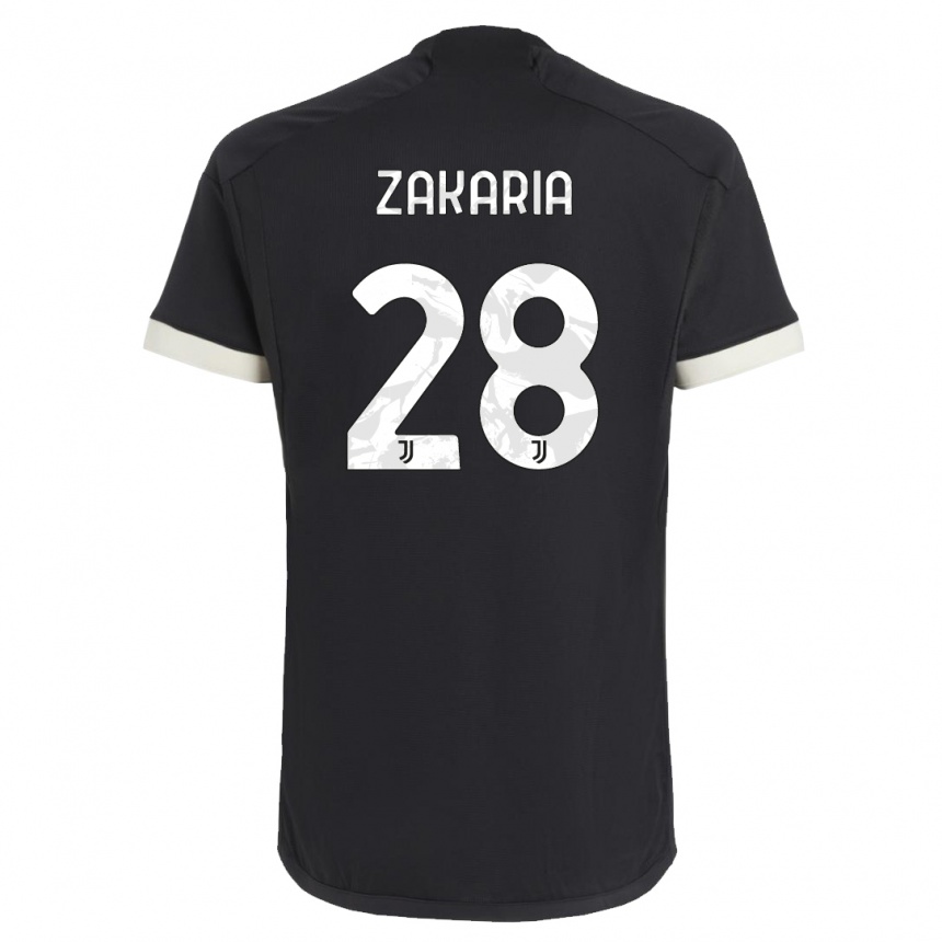 Kids  Denis Zakaria #28 Black Third Jersey 2023/24 T-Shirt