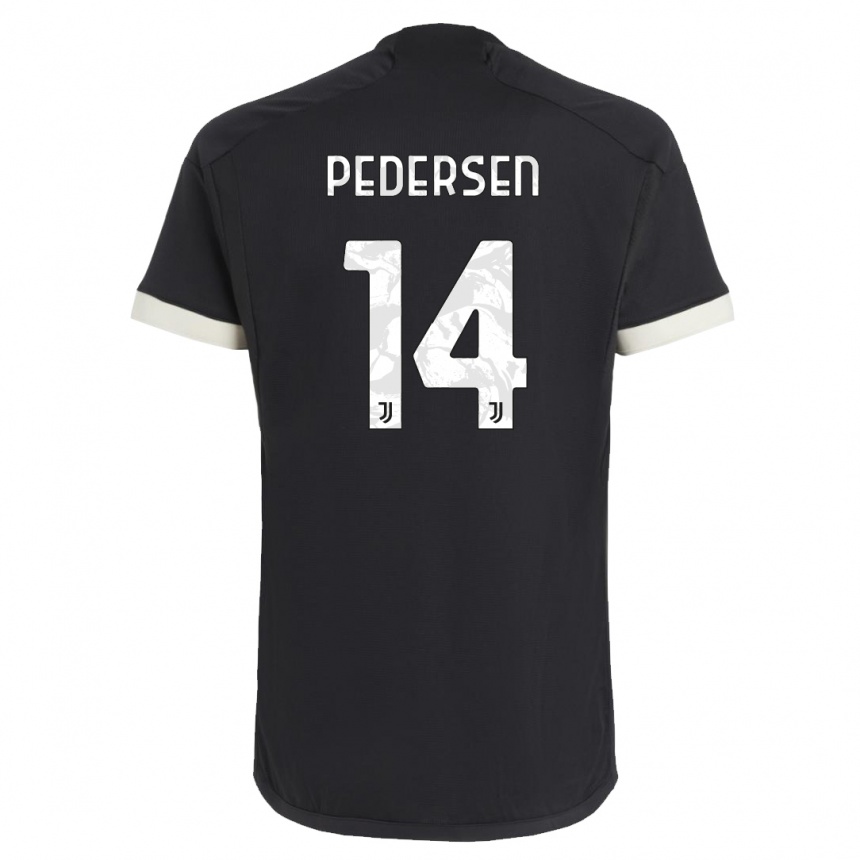 Kids  Sofie Junge Pedersen #14 Black Third Jersey 2023/24 T-Shirt