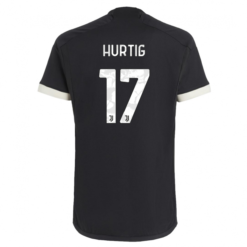 Kids  Lina Hurtig #17 Black Third Jersey 2023/24 T-Shirt