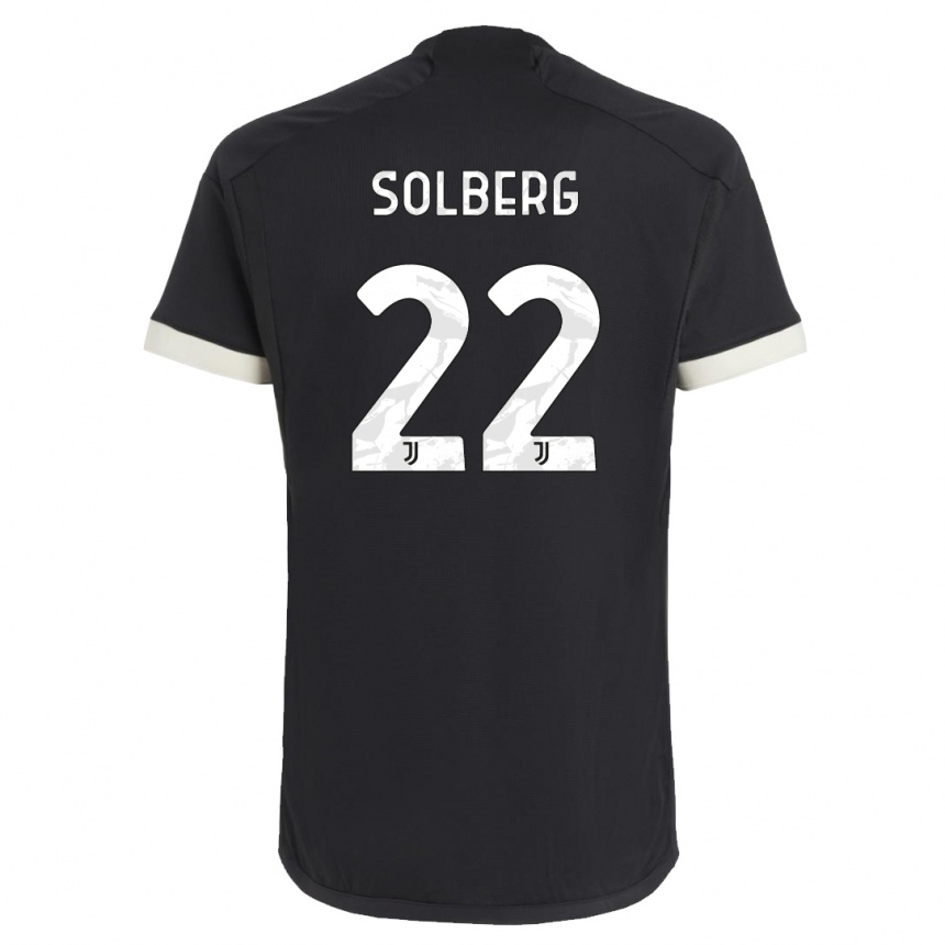 Kids  Elias Solberg #22 Black Third Jersey 2023/24 T-Shirt