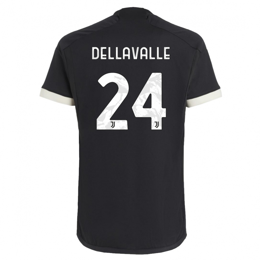 Kids  Lorenzo Dellavalle #24 Black Third Jersey 2023/24 T-Shirt