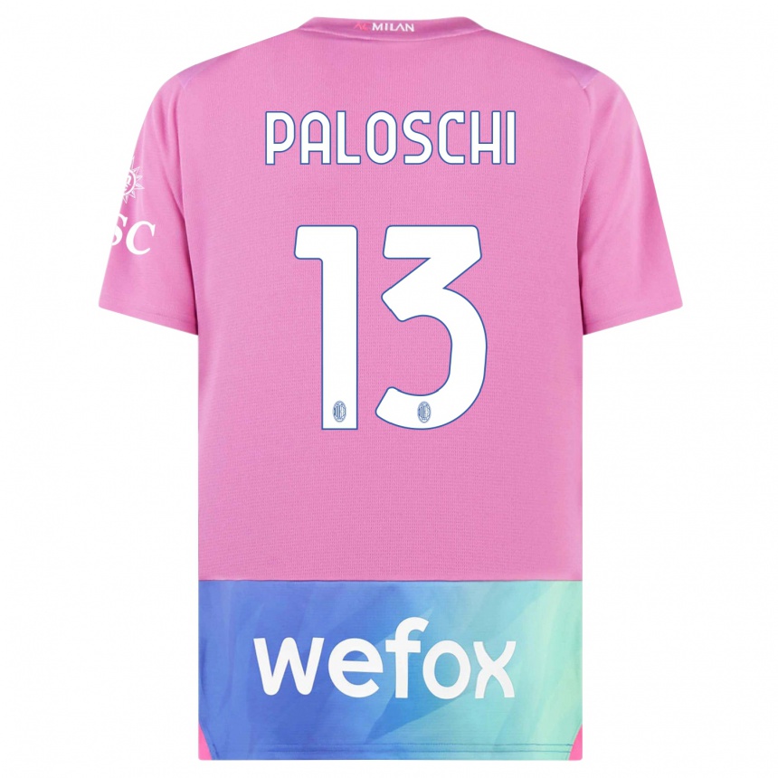 Kids  Dorian Paloschi #13 Pink Purple Third Jersey 2023/24 T-Shirt