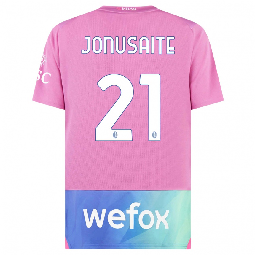 Kids  Rimante Jonusaite #21 Pink Purple Third Jersey 2023/24 T-Shirt