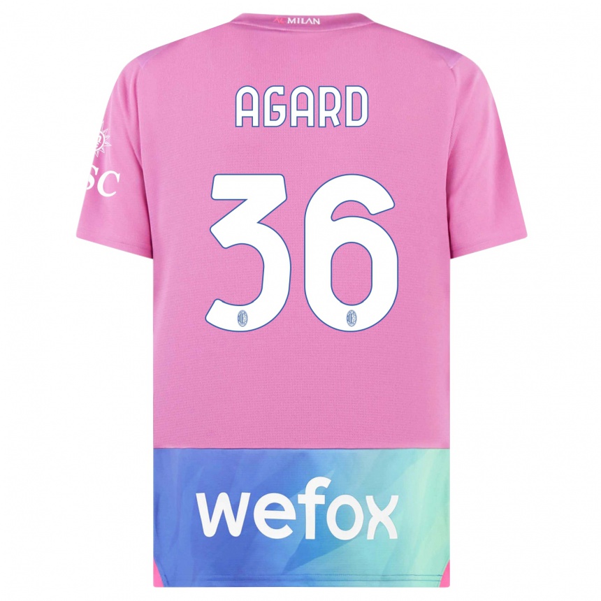 Kids  Laura Agard #36 Pink Purple Third Jersey 2023/24 T-Shirt