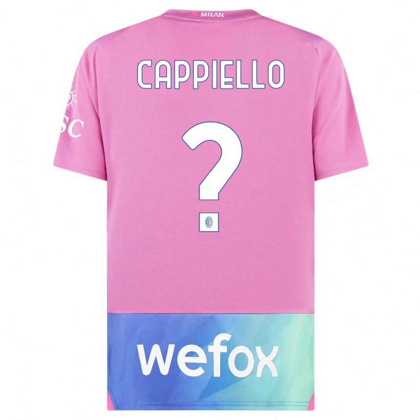 Kids  Flavio Cappiello #0 Pink Purple Third Jersey 2023/24 T-Shirt