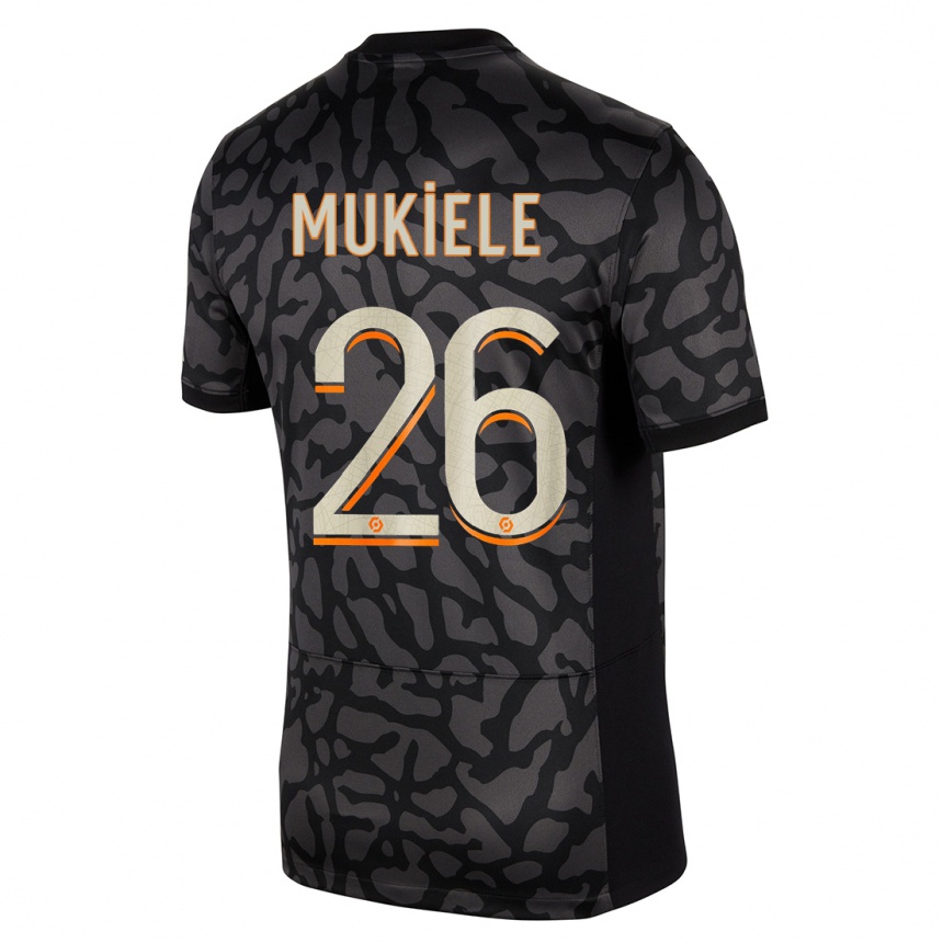 Kids  Nordi Mukiele #26 Black Third Jersey 2023/24 T-Shirt