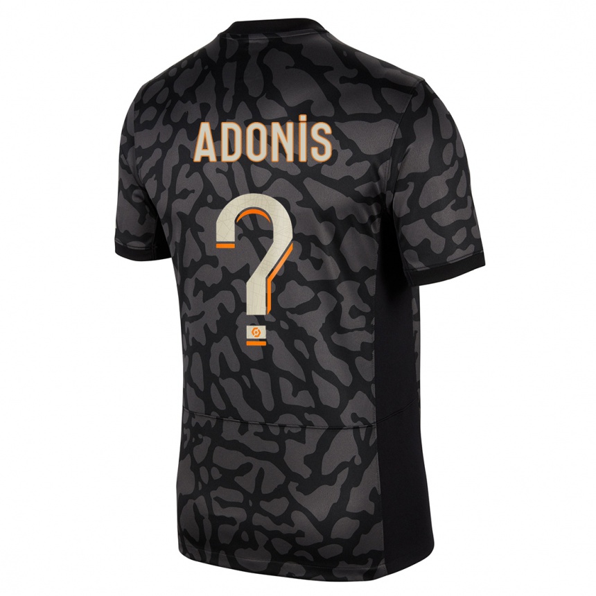 Kids  Erwan Adonis #0 Black Third Jersey 2023/24 T-Shirt