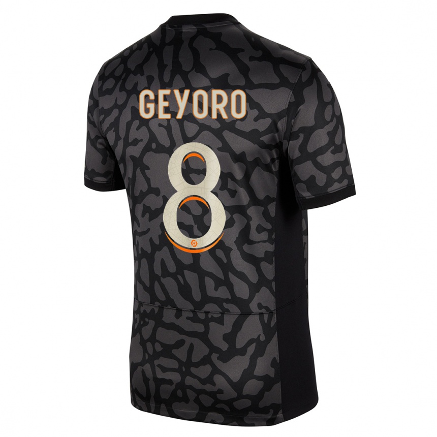 Kids  Grace Geyoro #8 Black Third Jersey 2023/24 T-Shirt