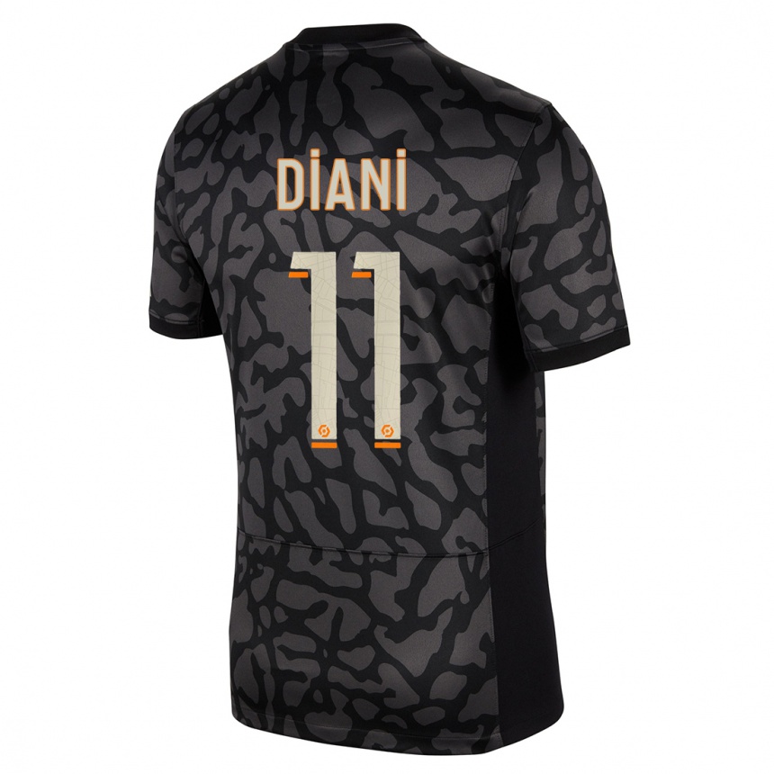 Kids  Kadidiatou Diani #11 Black Third Jersey 2023/24 T-Shirt