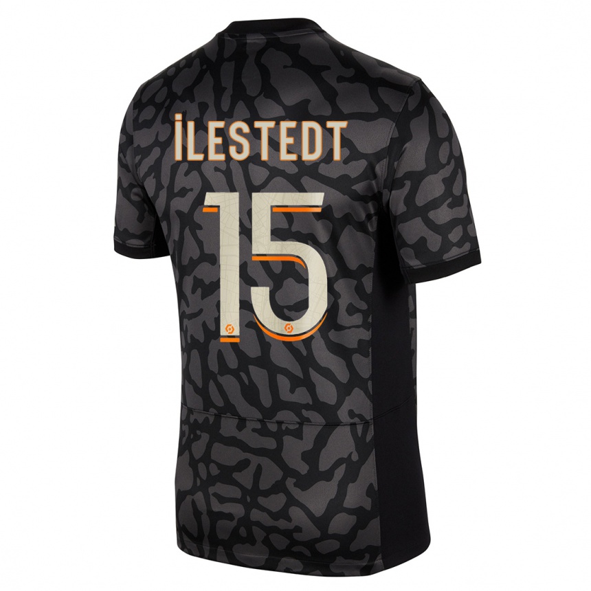 Kids  Amanda Ilestedt #15 Black Third Jersey 2023/24 T-Shirt