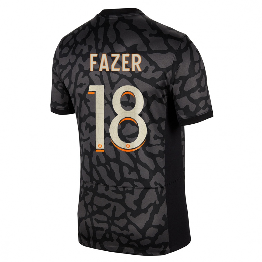 Kids  Laurina Fazer #18 Black Third Jersey 2023/24 T-Shirt