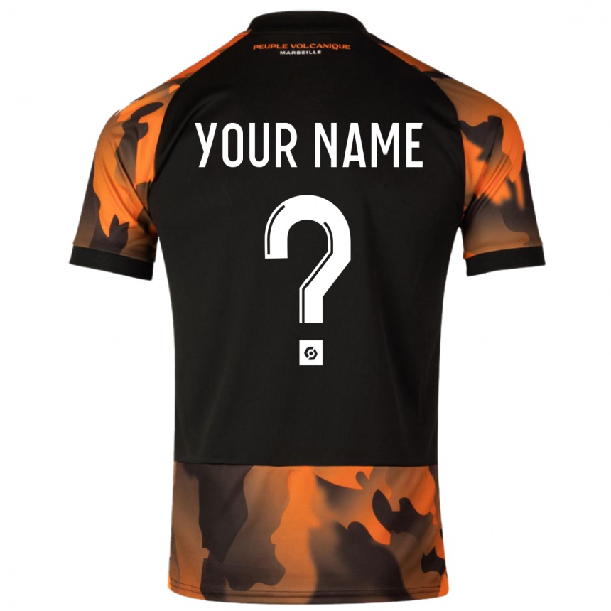 Kids  Your Name #0 Black Orange Third Jersey 2023/24 T-Shirt