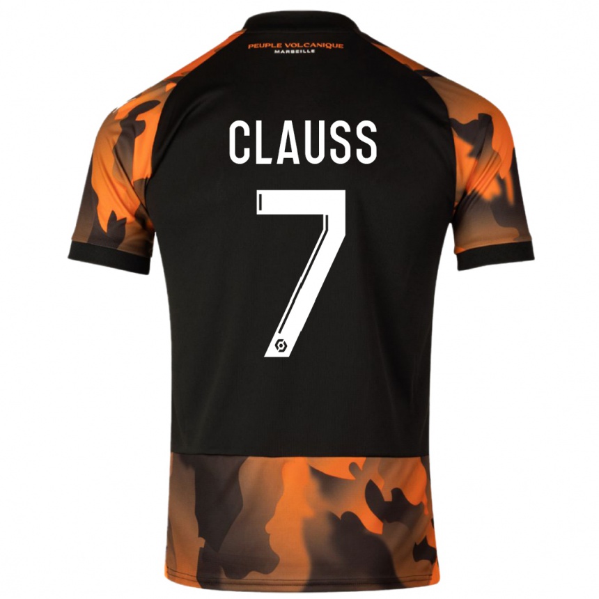 Kids  Jonathan Clauss #7 Black Orange Third Jersey 2023/24 T-Shirt