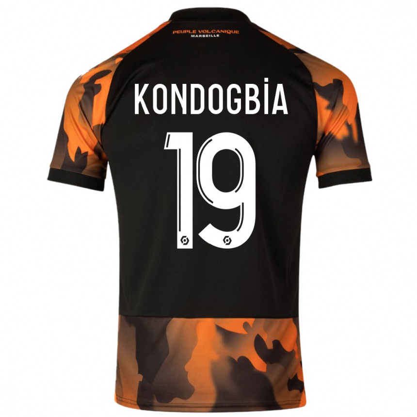 Kids  Geoffrey Kondogbia #19 Black Orange Third Jersey 2023/24 T-Shirt