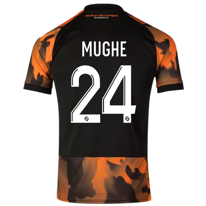 Kids  François Mughe #24 Black Orange Third Jersey 2023/24 T-Shirt