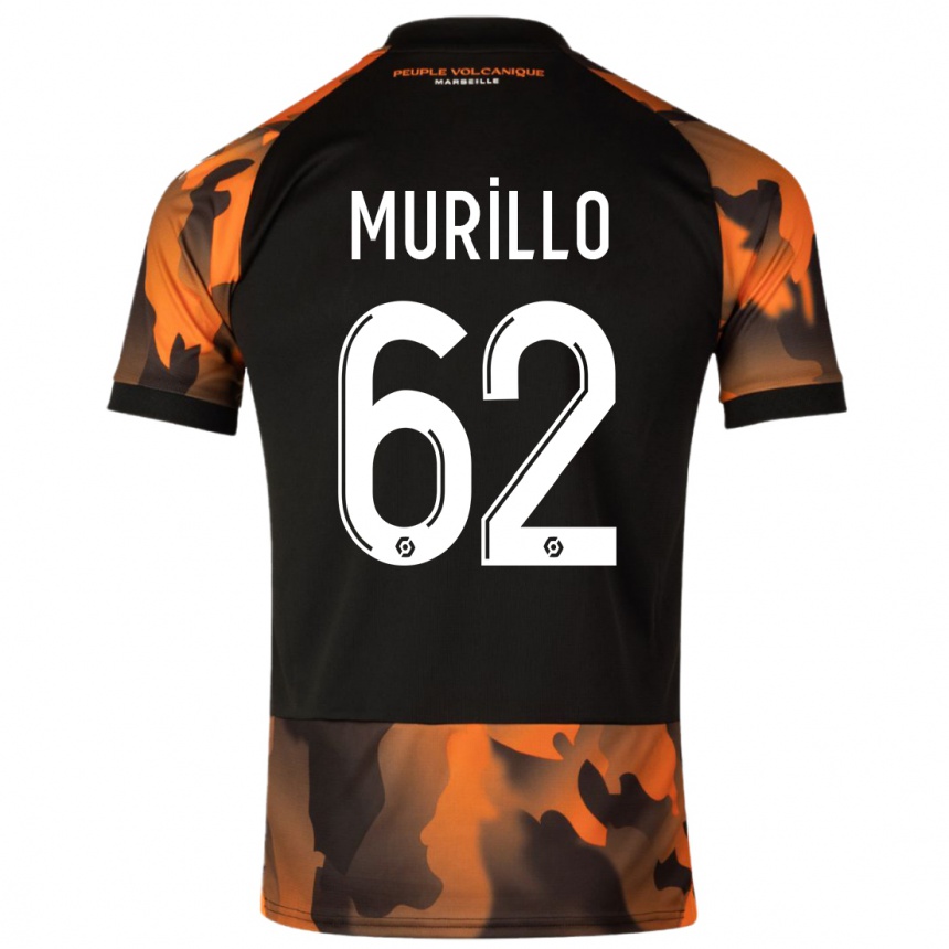 Kids  Amir Murillo #62 Black Orange Third Jersey 2023/24 T-Shirt