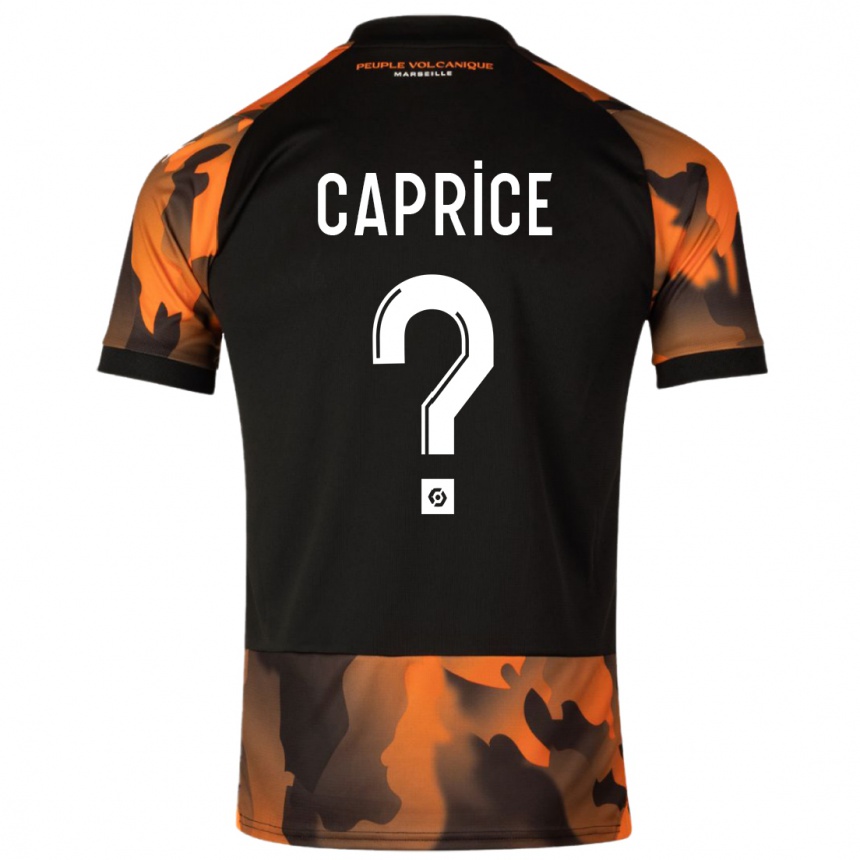 Kids  Amay Caprice #0 Black Orange Third Jersey 2023/24 T-Shirt