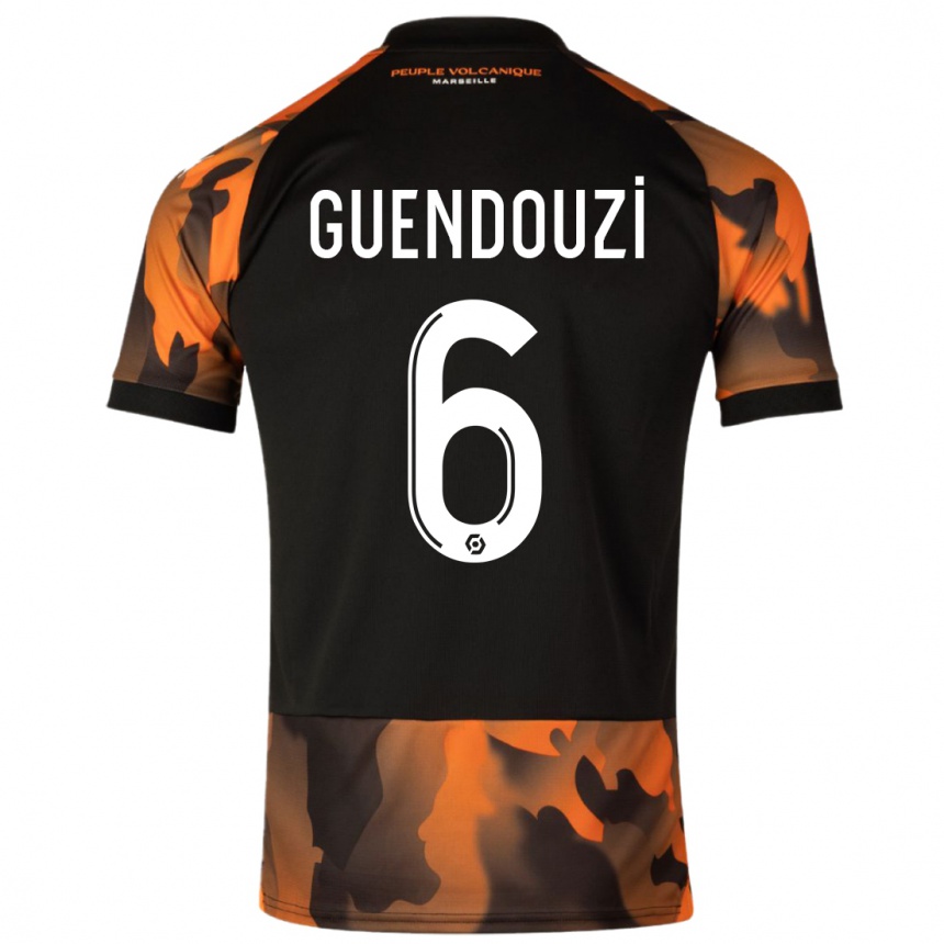 Kids  Matteo Guendouzi #6 Black Orange Third Jersey 2023/24 T-Shirt