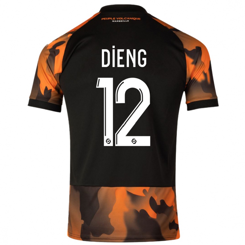 Kids  Bamba Dieng #12 Black Orange Third Jersey 2023/24 T-Shirt