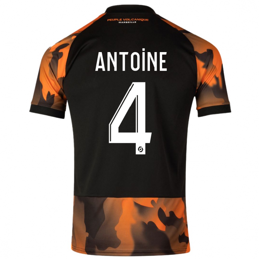 Kids  Maud Antoine #4 Black Orange Third Jersey 2023/24 T-Shirt