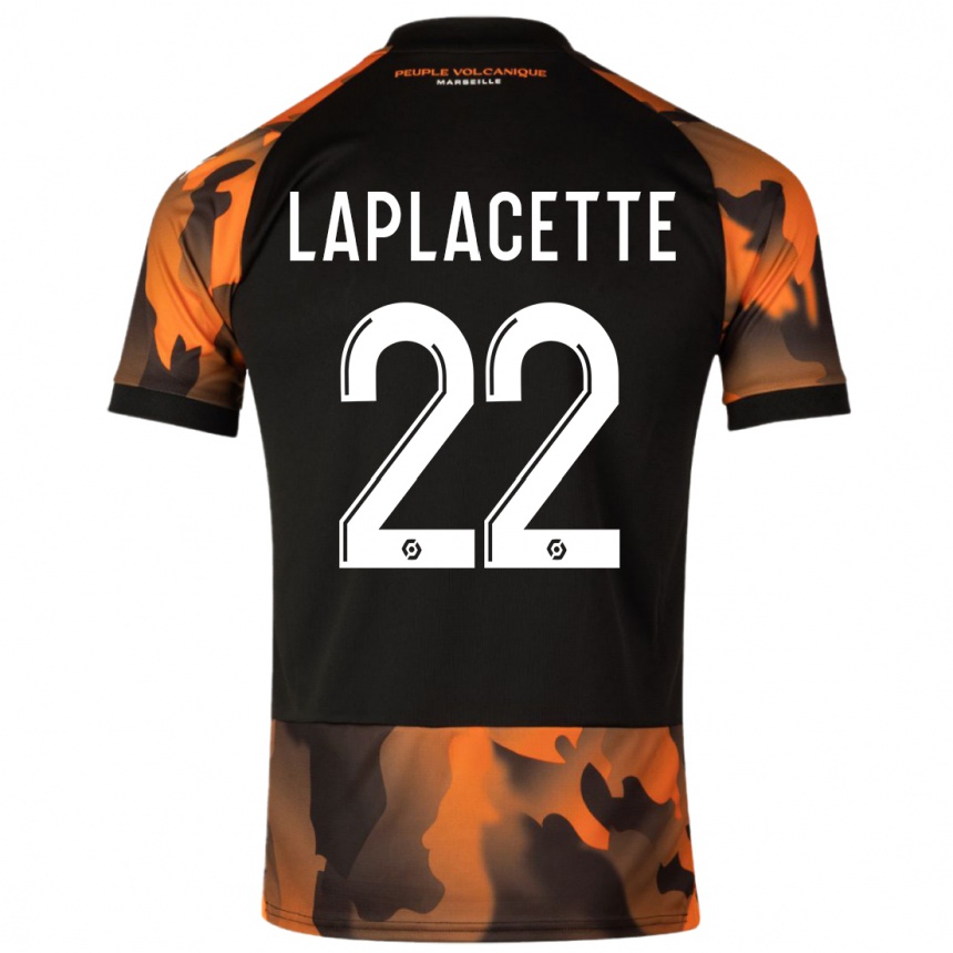 Kids  Tess Laplacette #22 Black Orange Third Jersey 2023/24 T-Shirt