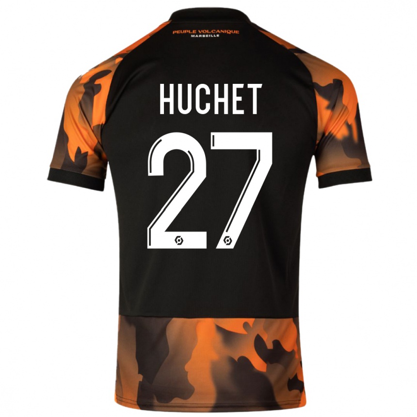 Kids  Sarah Huchet #27 Black Orange Third Jersey 2023/24 T-Shirt