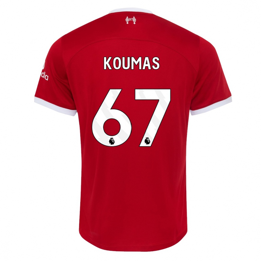 Men  Lewis Koumas #67 Red Home Jersey 2023/24 T-Shirt