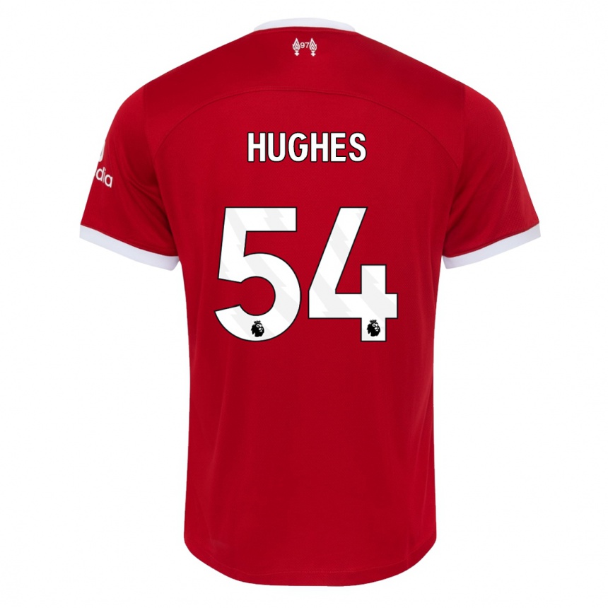 Men  Liam Hughes #54 Red Home Jersey 2023/24 T-Shirt