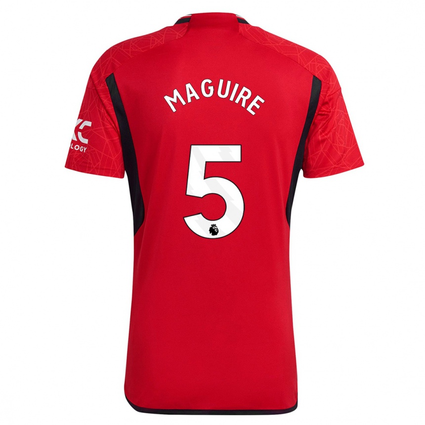 Men  Harry Maguire #5 Red Home Jersey 2023/24 T-Shirt