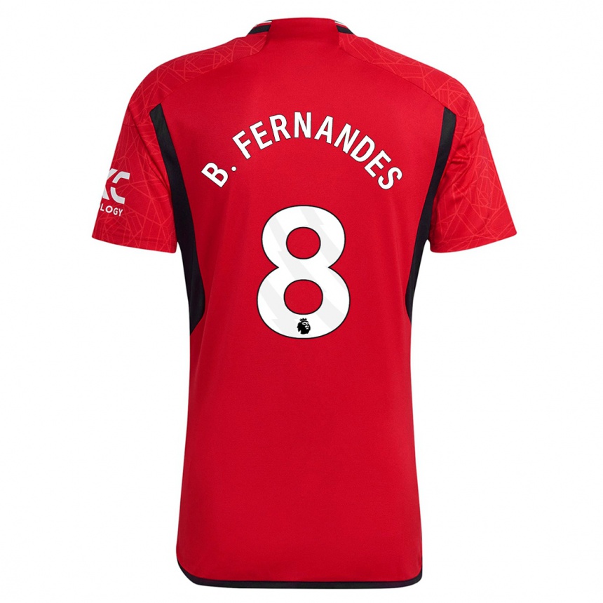 Men  Bruno Fernandes #8 Red Home Jersey 2023/24 T-Shirt