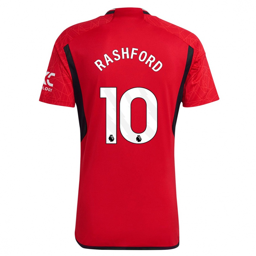 Men  Marcus Rashford #10 Red Home Jersey 2023/24 T-Shirt