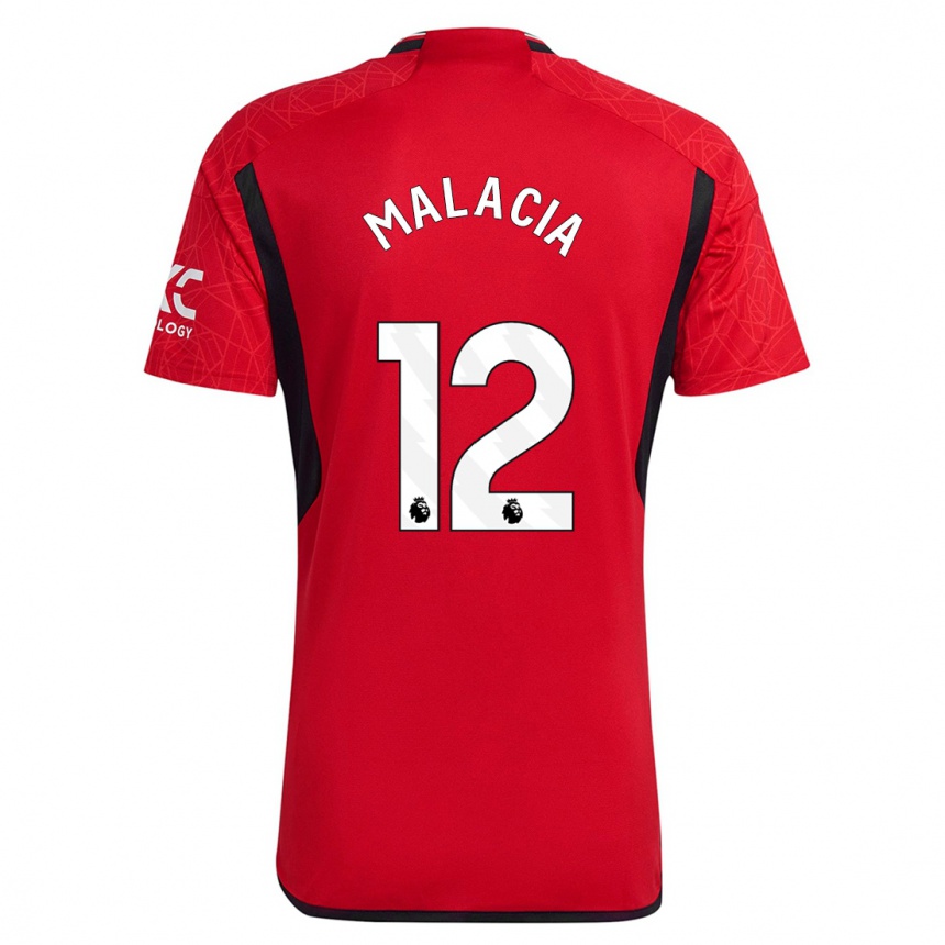 Men  Tyrell Malacia #12 Red Home Jersey 2023/24 T-Shirt