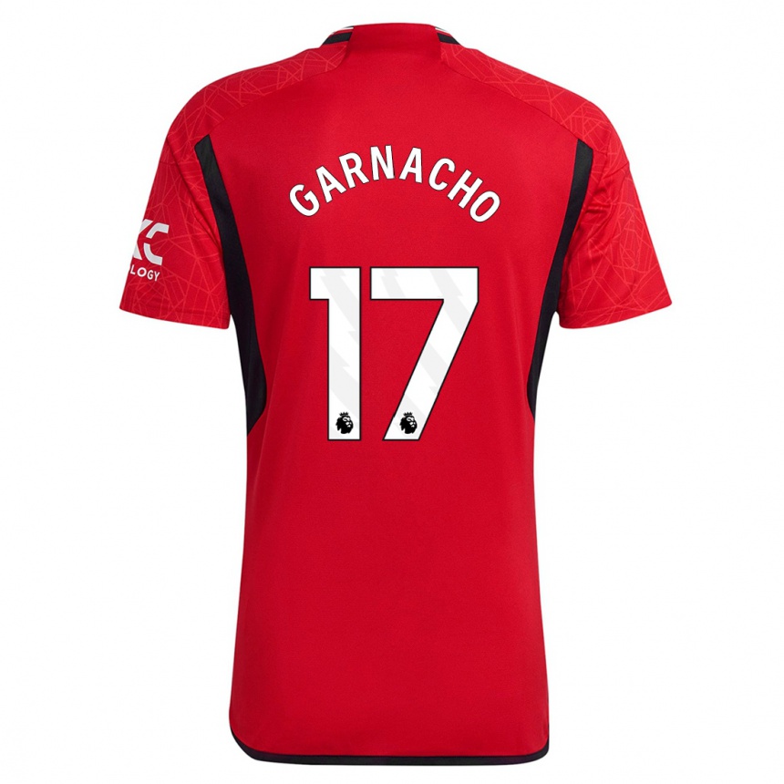 Men  Alejandro Garnacho #17 Red Home Jersey 2023/24 T-Shirt