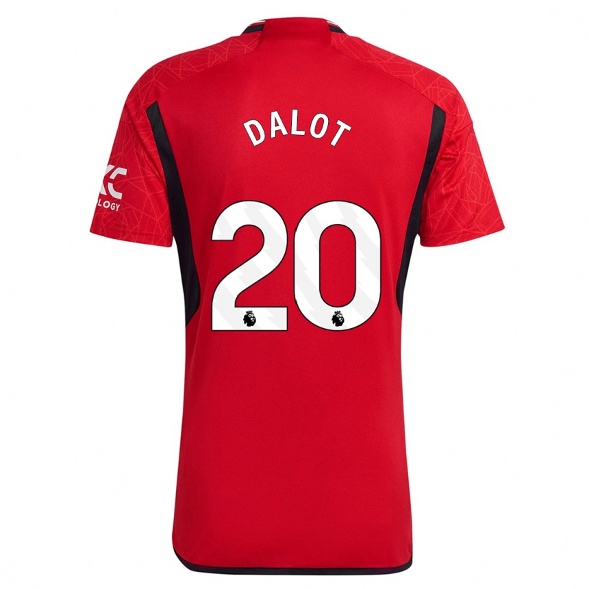 Men  Diogo Dalot #20 Red Home Jersey 2023/24 T-Shirt