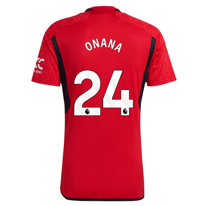 Men  Andre Onana #24 Red Home Jersey 2023/24 T-Shirt