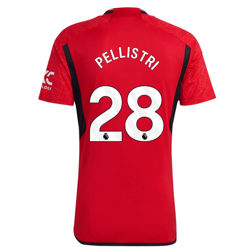 Men  Facundo Pellistri #28 Red Home Jersey 2023/24 T-Shirt